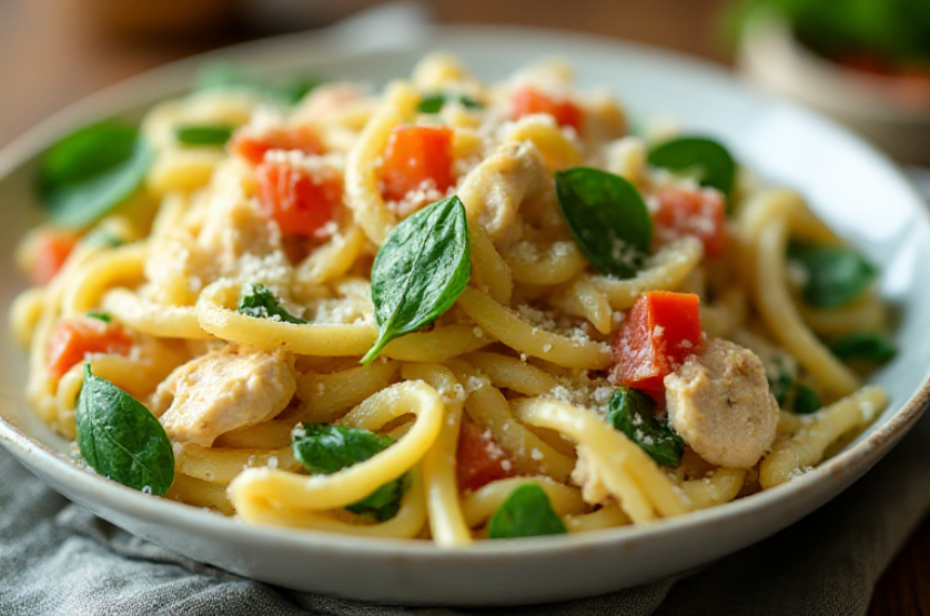 Creamy Chicken and Spinach Pasta Recipe